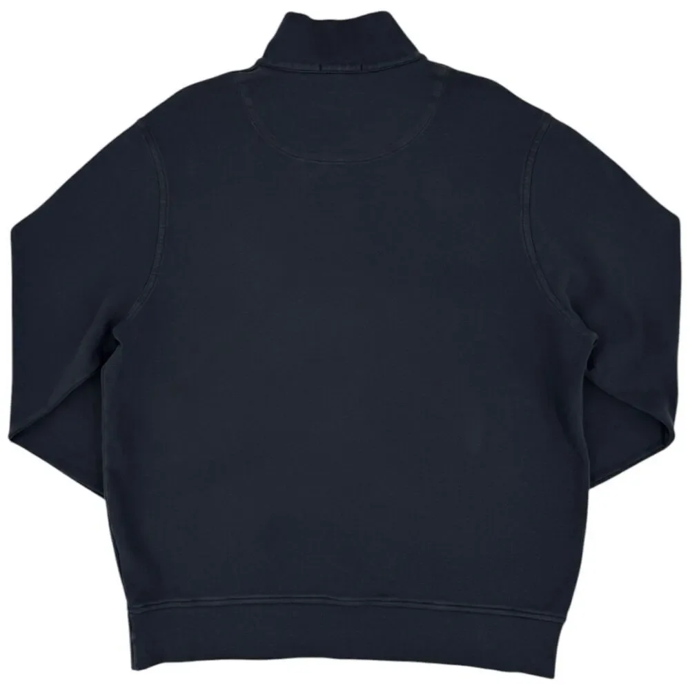 Burberry Men's Cotton Quarter Zip Pullover Sweatshirt Navy Blue XL
